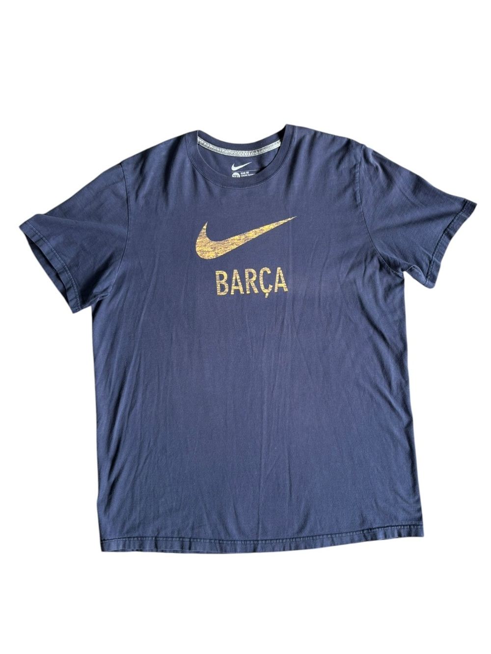 Nike FC Barcelona Barça Tee Men’s 2XL Navy Soccer Football Graphic Shirt